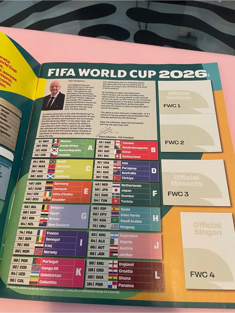 FIFA Panini World Cup 2026 Sticker Album – Multi-Color Panels NEW